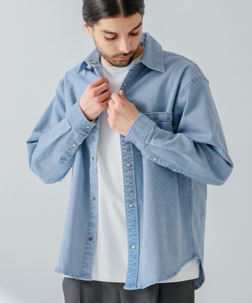 URBAN RESEARCH Sonny Label 長袖シャツ MEDIUM ライトインディゴ 