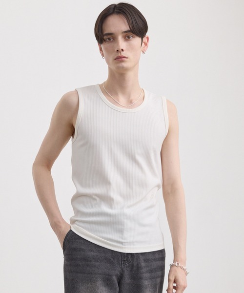 LUENNA タンクトップ 「LUENNA」Slim Fit Rib Tank Top / スリム