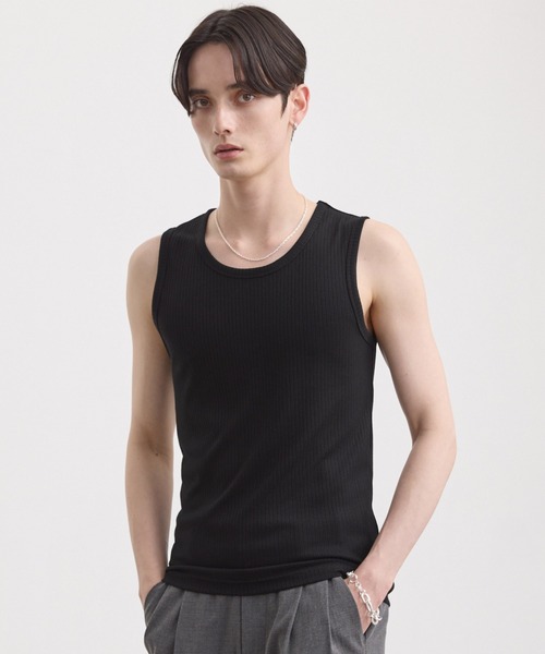 新品未使用品【yonfa ヨンファ】スクエアリブタンクトップ LUENNA タンクトップ 「LUENNA」Slim Fit Rib Tank Top / スリム