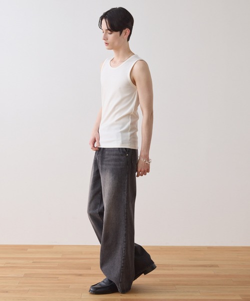 LUENNA タンクトップ 「LUENNA」Slim Fit Rib Tank Top / スリム