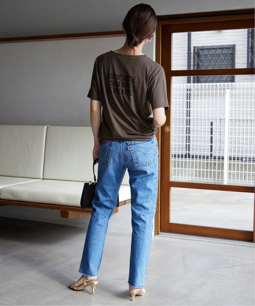 「SLOBE IENA」 半袖Tシャツ FREE チャコールグレー レディース_画像3