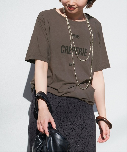 「SLOBE IENA」 半袖Tシャツ FREE チャコールグレー レディース_画像4