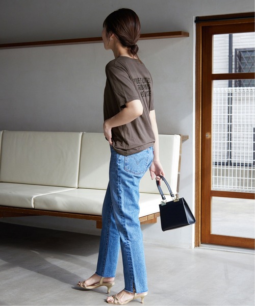「SLOBE IENA」 半袖Tシャツ FREE チャコールグレー レディース_画像5