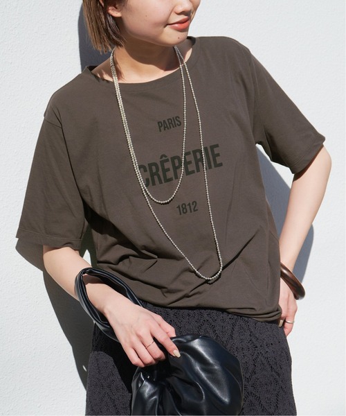「SLOBE IENA」 半袖Tシャツ FREE チャコールグレー レディース_画像8