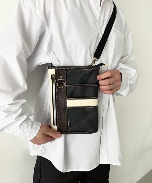 real design スマホショルダー ショルダーバッグ ユニセックス配色