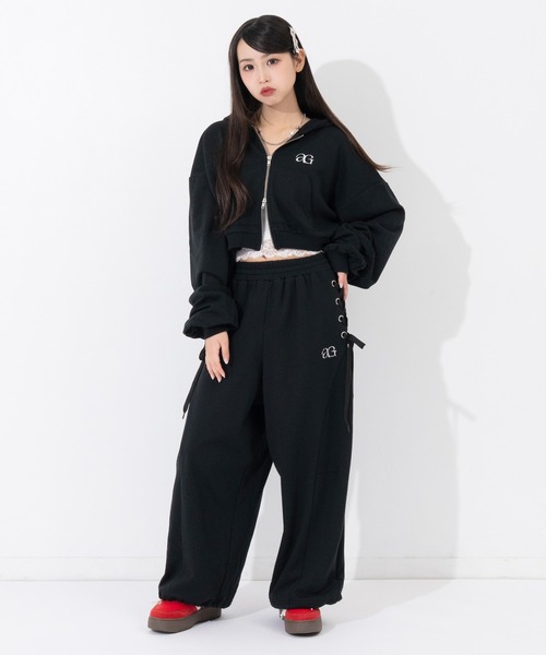 ワイドパンツ パンツ スピンドル スウェット バレルパンツ（別売りSETUP） キッズ 子供服 女の子の画像