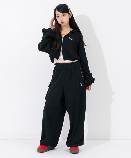 ワイドパンツ パンツ スピンドル スウェット バレルパンツ（別売りSETUP） キッズ 子供服 女の子の画像