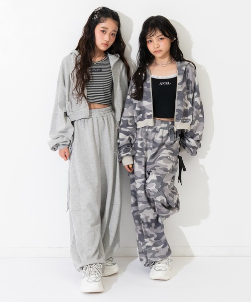 ワイドパンツ パンツ スピンドル スウェット バレルパンツ（別売りSETUP） キッズ 子供服 女の子の画像