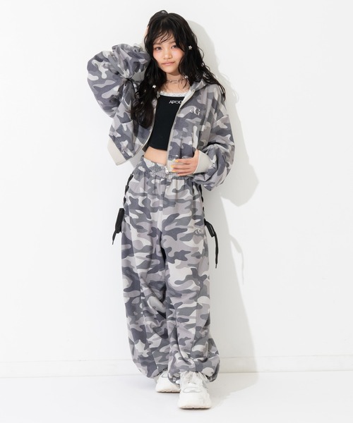 ワイドパンツ パンツ スピンドル スウェット バレルパンツ（別売りSETUP） キッズ 子供服 女の子の画像