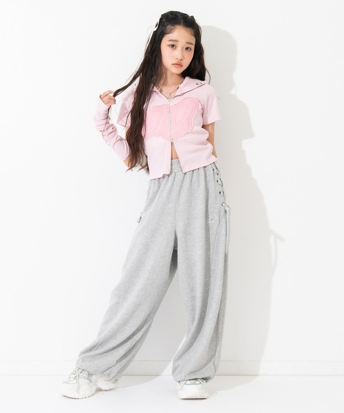 ワイドパンツ パンツ スピンドル スウェット バレルパンツ（別売りSETUP） キッズ 子供服 女の子の画像