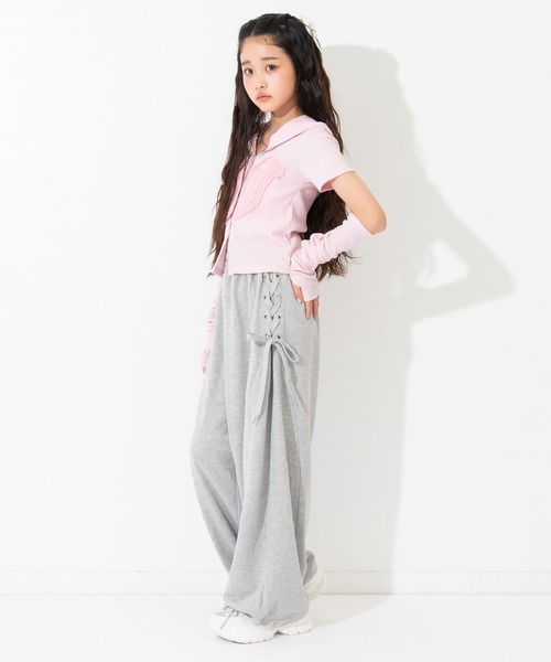 ワイドパンツ パンツ スピンドル スウェット バレルパンツ（別売りSETUP） キッズ 子供服 女の子の画像