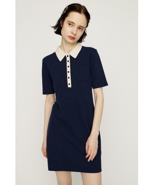 SLY（スライ） ワンピース BI COLOR COLLAR S/OP バイカラーカラー