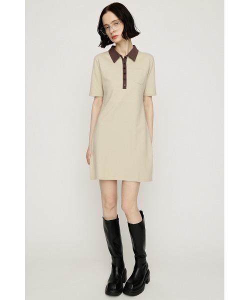 SLY（スライ） ワンピース BI COLOR COLLAR S/OP バイカラーカラー