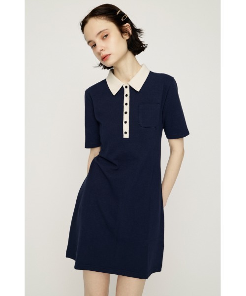 ワンピース SLY BI COLOR COLLAR S/OP SLY（スライ） ワンピース BI COLOR COLLAR S/OP バイカラーカラー