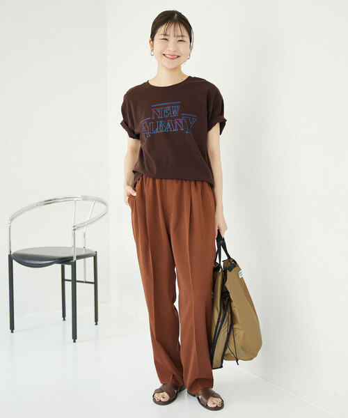 「SLOBE IENA」 半袖Tシャツ FREE ブラウン レディース_画像9