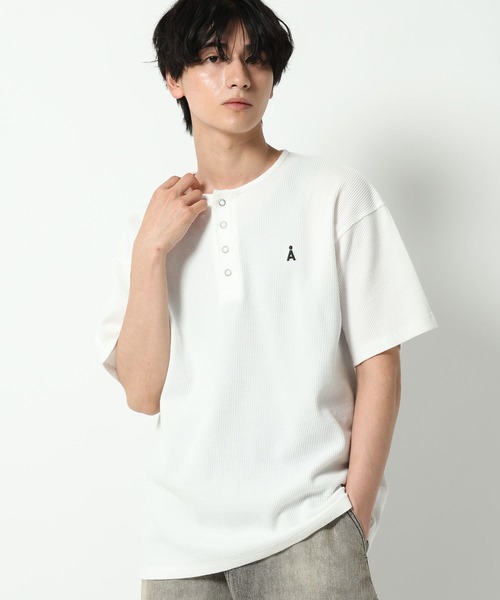 ALAND ヘンリーネック tシャツ 半袖 「UNISEX」ALAND／ロゴヘンリー