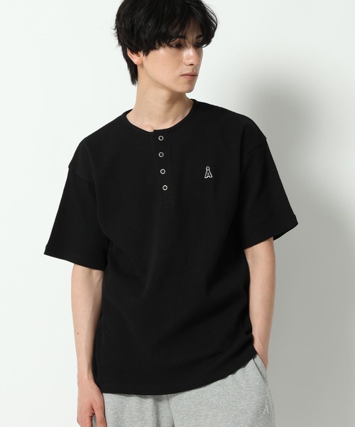 ALAND ヘンリーネック tシャツ 半袖 「UNISEX」ALAND／ロゴヘンリー