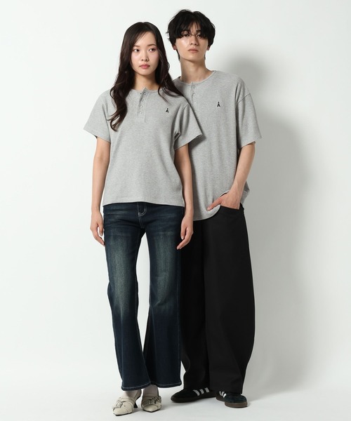ALAND ヘンリーネック tシャツ 半袖 「UNISEX」ALAND／ロゴヘンリー