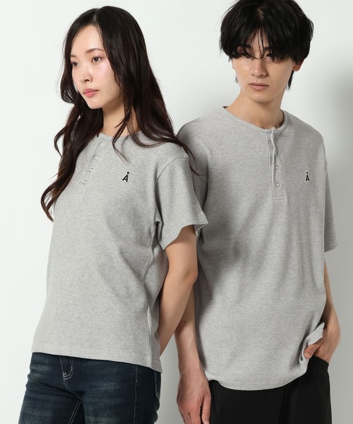 ALAND ヘンリーネック tシャツ 半袖 「UNISEX」ALAND／ロゴヘンリー