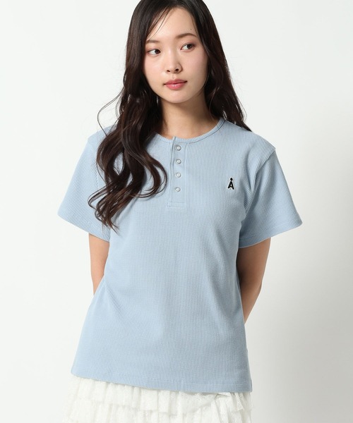 ALAND ヘンリーネック tシャツ 半袖 「UNISEX」ALAND／ロゴヘンリー