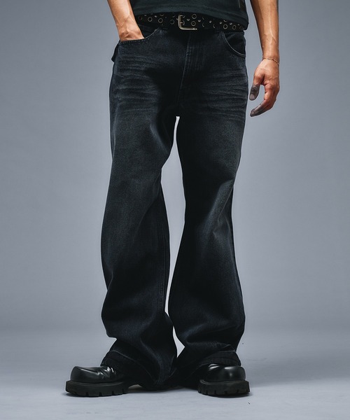 【早い者勝ち¨̮⃝】ANDER HUNKアソートオーバーダイフレアデニムバーガンディ ANDER HUNK ジーンズ Assort Overdyed Flare Denim/アソートオーバー