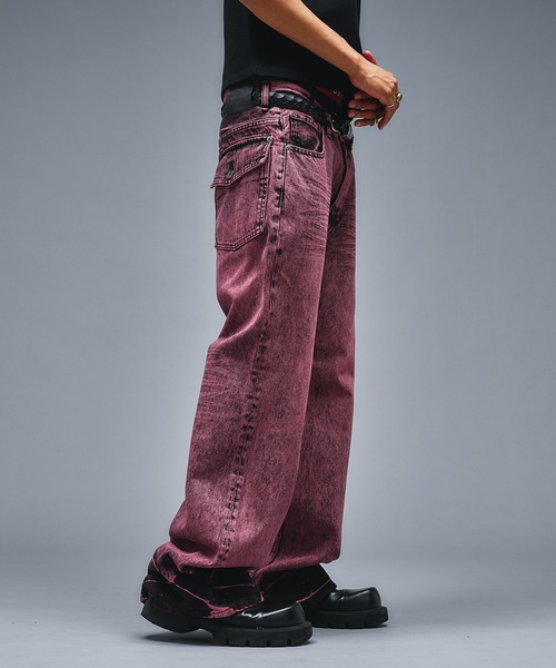 【早い者勝ち¨̮⃝】ANDER HUNKアソートオーバーダイフレアデニムバーガンディ ANDER HUNK ジーンズ Assort Overdyed Flare Denim/アソートオーバー