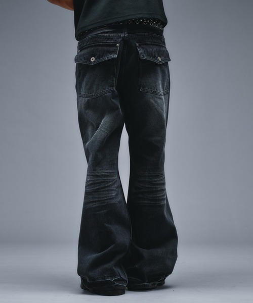 【早い者勝ち¨̮⃝】ANDER HUNKアソートオーバーダイフレアデニムバーガンディ ANDER HUNK ジーンズ Assort Overdyed Flare Denim/アソートオーバー