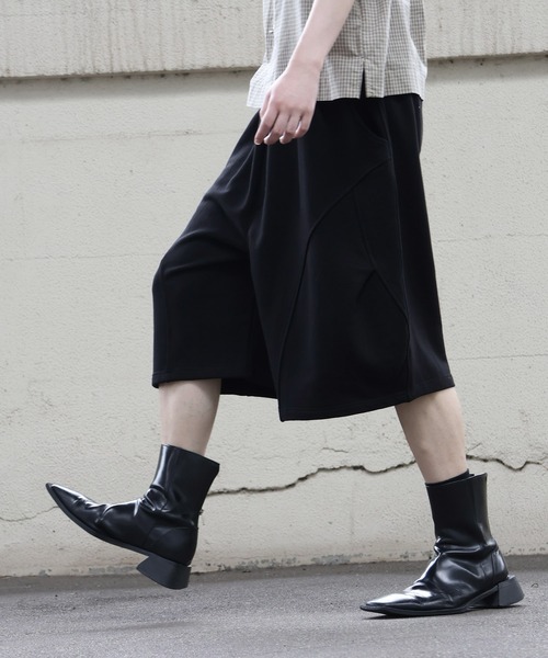 ワイドパンツ スウェットパンツ ジャージ 「MADE IN KOREA」タック スウェット バギーショーツ/TUCKED SWEAT BAGGY SHORTS メンズ レディース | ブランド登録なし