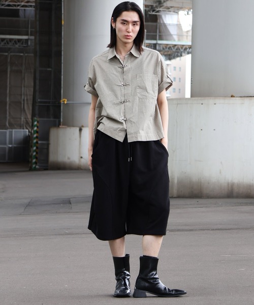 ワイドパンツ スウェットパンツ ジャージ 「MADE IN KOREA」タック スウェット バギーショーツ/TUCKED SWEAT BAGGY SHORTS メンズ レディース | ブランド登録なし | 06