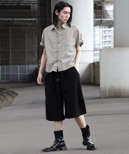 ワイドパンツ スウェットパンツ ジャージ 「MADE IN KOREA」タック スウェット バギーショーツ/TUCKED SWEAT BAGGY SHORTS メンズ レディース | ブランド登録なし | 07