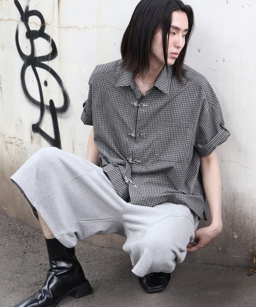 ワイドパンツ スウェットパンツ ジャージ 「MADE IN KOREA」タック スウェット バギーショーツ/TUCKED SWEAT BAGGY SHORTS メンズ レディース | ブランド登録なし | 11