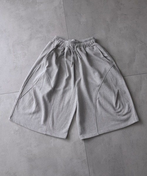 ワイドパンツ スウェットパンツ ジャージ 「MADE IN KOREA」タック スウェット バギーショーツ/TUCKED SWEAT BAGGY SHORTS メンズ レディース | ブランド登録なし | 08
