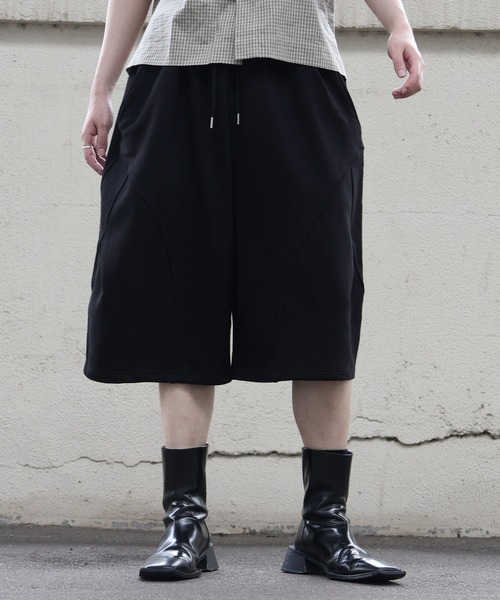ワイドパンツ スウェットパンツ ジャージ 「MADE IN KOREA」タック スウェット バギーショーツ/TUCKED SWEAT BAGGY SHORTS メンズ レディース | ブランド登録なし | 04