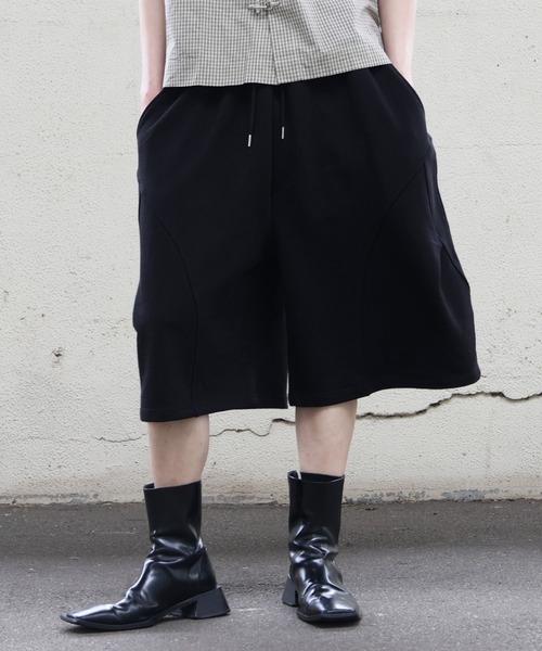 ワイドパンツ スウェットパンツ ジャージ 「MADE IN KOREA」タック スウェット バギーショーツ/TUCKED SWEAT BAGGY SHORTS メンズ レディース | ブランド登録なし | 05