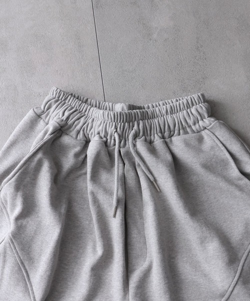 ワイドパンツ スウェットパンツ ジャージ 「MADE IN KOREA」タック スウェット バギーショーツ/TUCKED SWEAT BAGGY SHORTS メンズ レディース | ブランド登録なし | 14