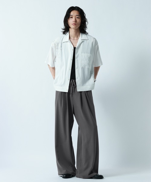 ワイドパンツ スラックス メンズの画像