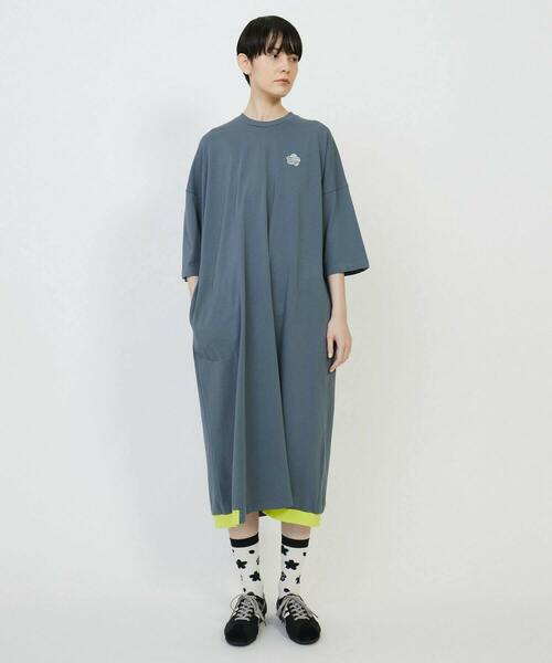 「FRAPBOIS」 半袖ワンピース 1 ワイン レディース_画像9