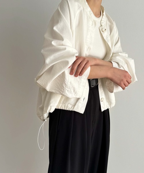「CANAL JEAN」 「El mar」ノーカラージャケット ONE SIZE ホワイト レディース_画像2