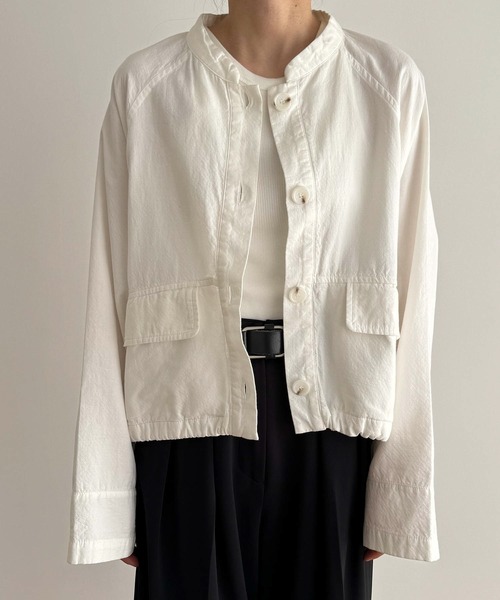 「CANAL JEAN」 「El mar」ノーカラージャケット ONE SIZE ホワイト レディース_画像8