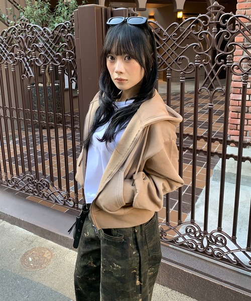 「lilful」 「lilful」ジップアップパーカー F ピンク レディース_画像9