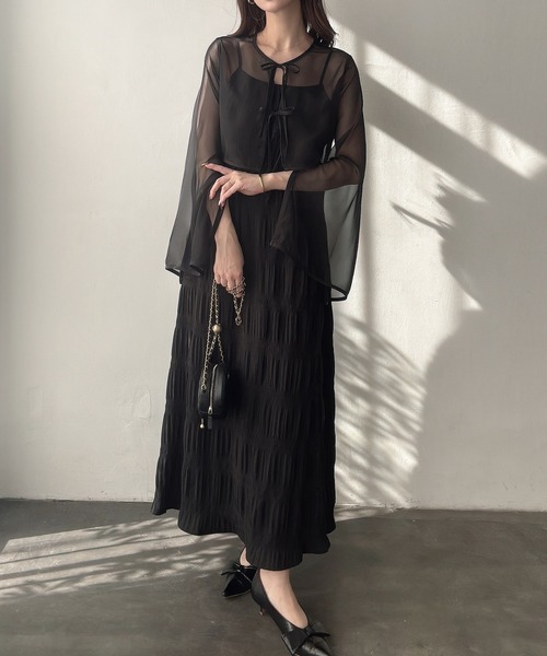 「Meiru」 コンビワンピース MEDIUM ブラック レディース_画像6
