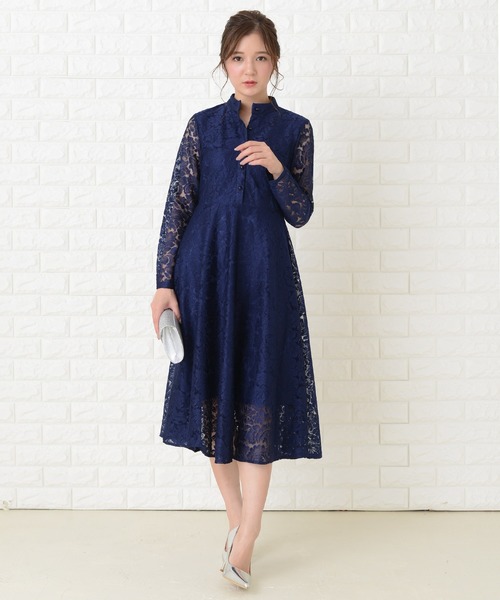 Lace Ladies（レースレディース） ドレス リーフモチーフハイネック