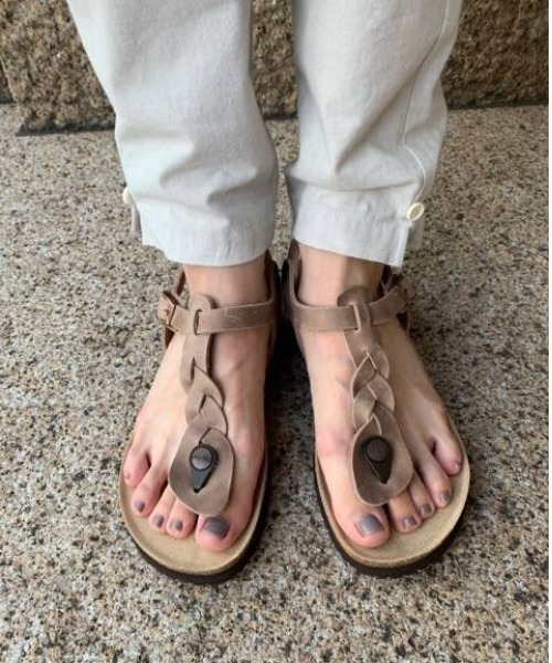 BIRKENSTOCK  37 ASHLEY レザー 本革 BIRKENSTOCK サンダル ASHLEY/アシュレイ ブレイディド オイルド