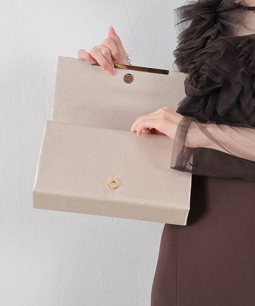 Kana クラッチバッグ パーティーバッグ 2WAY サテンプリーツ上品