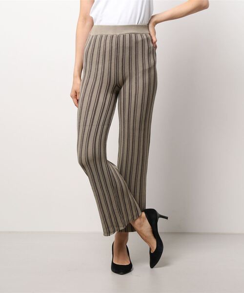 【anuke】完売アイテム＿ストライプニットパンツ 38サイズ ànuke online store（アンヌーク） / Stripe Knit PantsStripe