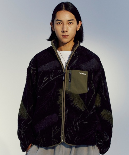 ジャケット ブルゾン 「mahagrid/マハグリッド」PALM LEAF FLEECE 