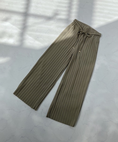 AS KNOW パンツ ベルト付き カットOK!! プリーツパンツ