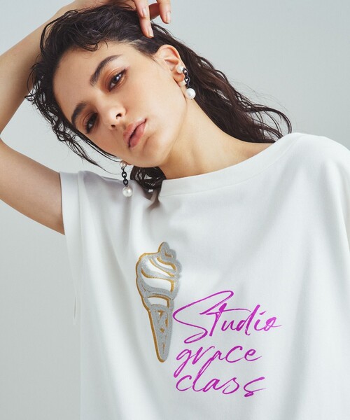 GRACE CONTINENTAL tシャツ Tシャツ 裏毛カットオフトップ レディース 