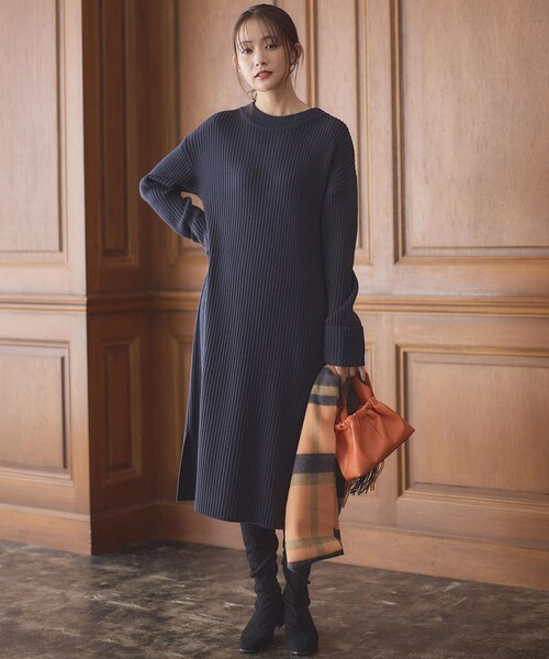 ▼定価5.2万美品✨ドゥーズィエムクラス ロングニットワンピース goodvib 組曲（KUMIKYOKU） ワンピース 「飯豊まりえさん着用・Oggi12月号掲載