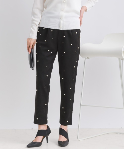 PICCIN PERLA パンツ スエードボンディング フロントパール